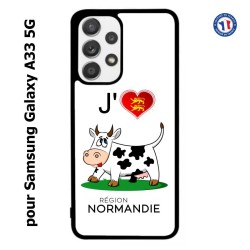 Coque pour Samsung Galaxy A33 5G J'aime la Normandie - vache normande
