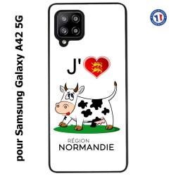 Coque pour Samsung Galaxy A42 5G J'aime la Normandie - vache normande