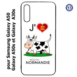 Coque pour Samsung Galaxy A50 A50S et A30S J'aime la Normandie - vache normande