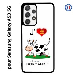 Coque pour Samsung Galaxy A53 5G J'aime la Normandie - vache normande