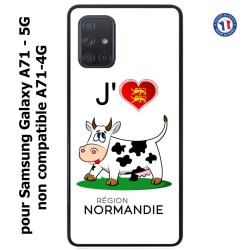 Coque pour Samsung Galaxy A71 - 5G J'aime la Normandie - vache normande