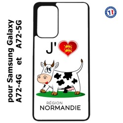 Coque pour Samsung Galaxy A72 J'aime la Normandie - vache normande