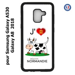 Coque pour Samsung Galaxy A530/A8 2018 J'aime la Normandie - vache normande