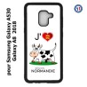 Coque pour Samsung Galaxy A530/A8 2018 J'aime la Normandie - vache normande