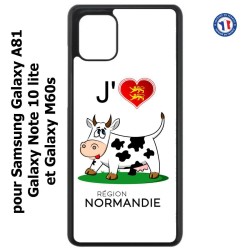 Coque pour Samsung Galaxy A81 J'aime la Normandie - vache normande