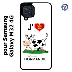 Coque pour Samsung Galaxy M32 4G J'aime la Normandie - vache normande