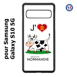 Coque pour Samsung Galaxy S10 5G J'aime la Normandie - vache normande