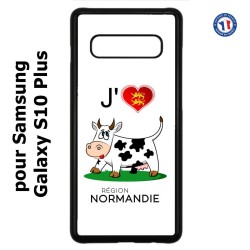 Coque pour Samsung Galaxy S10 Plus J'aime la Normandie - vache normande