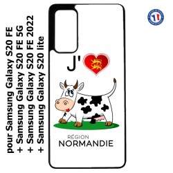 Coque pour Samsung S20 FE J'aime la Normandie - vache normande