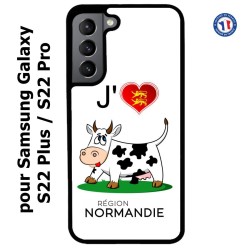 Coque pour Samsung Galaxy S22 Plus J'aime la Normandie - vache normande