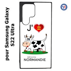 Coque pour Samsung Galaxy S22 Ultra J'aime la Normandie - vache normande