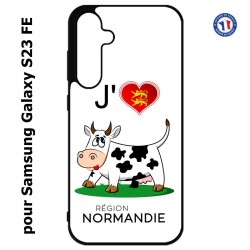 Coque pour Samsung S23 FE - J'aime la Normandie - vache normande