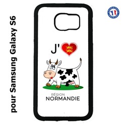 Coque pour Samsung Galaxy S6 J'aime la Normandie - vache normande