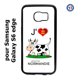 Coque pour Samsung Galaxy S6 Edge J'aime la Normandie - vache normande