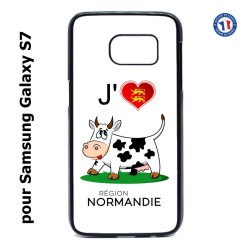 Coque pour Samsung Galaxy S7 J'aime la Normandie - vache normande