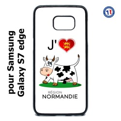 Coque pour Samsung Galaxy S7 Edge J'aime la Normandie - vache normande