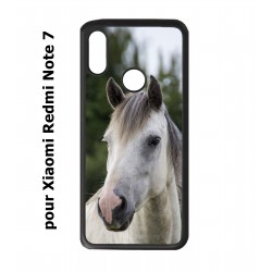 Coque noire pour Redmi Note 7 Coque cheval blanc - tête de cheval