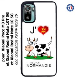 Coque pour Xiaomi Redmi Note 10 5G et 10T 5G J'aime la Normandie - vache normande