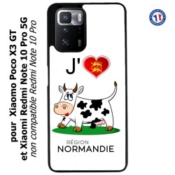 Coque pour Xiaomi Redmi Note 10 PRO 5G J'aime la Normandie - vache normande