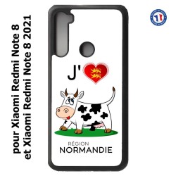 Coque pour Xiaomi Redmi Note 8 et Note 8 2021 J'aime la Normandie - vache normande