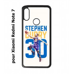 Coque noire pour Redmi Note 7 Stephen Curry Basket NBA Golden State