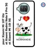 Coque pour Xiaomi Redmi Note 9 pro 5G J'aime la Normandie - vache normande