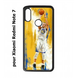 Coque noire pour Redmi Note 7 Stephen Curry Golden State Warriors Shoot Basket