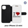 Etui cuir pour iPhone 13 mini Les Shadoks - I love Shadoks