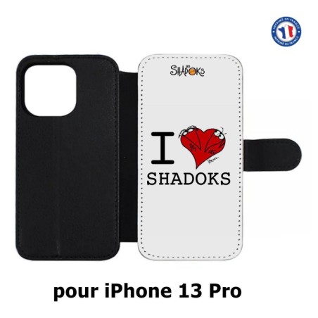 Etui cuir pour iPhone 13 Pro Les Shadoks - I love Shadoks