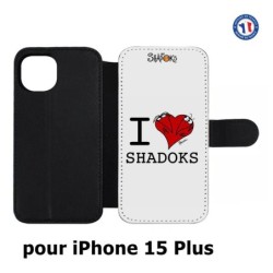 Etui cuir pour iPhone 15 Plus - Les Shadoks - I love Shadoks