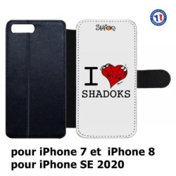 Etui cuir pour iPhone 7/8 et iPhone SE 2020 Les Shadoks - I love Shadoks