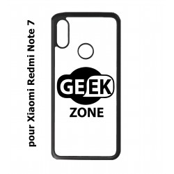 Coque noire pour Redmi Note 7 Logo Geek Zone noir & blanc