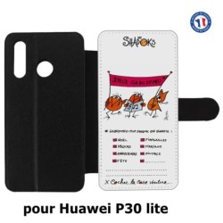 Etui cuir pour Huawei P30 Lite Les Shadoks - Joyeux Ga Zo Bu Meu