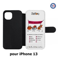 Etui cuir pour iPhone 13 Les Shadoks - Joyeux Ga Zo Bu Meu