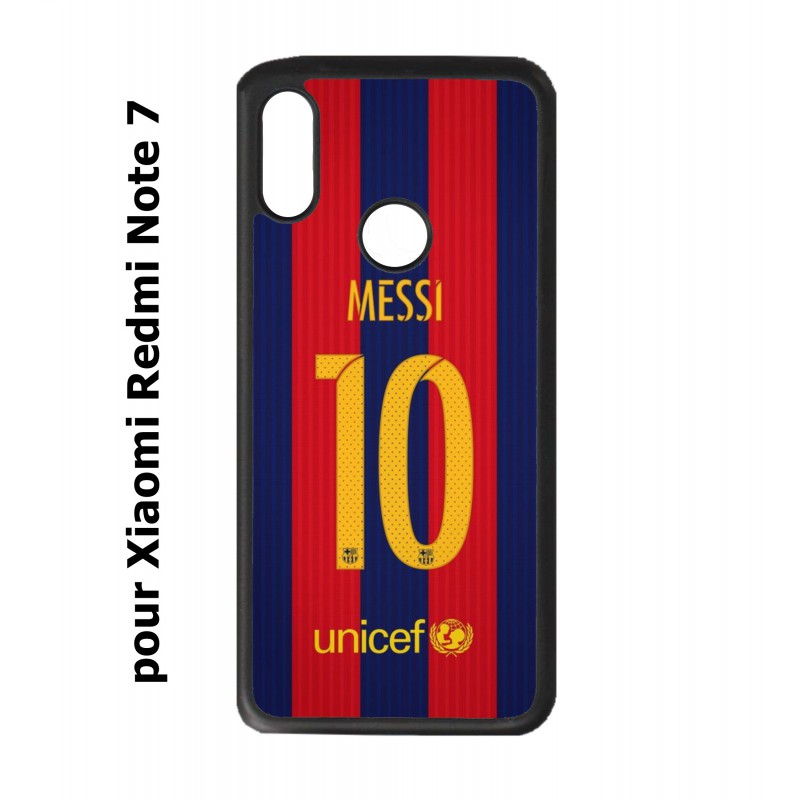 Coque noire pour Redmi Note 7 maillot 10 Lionel Messi FC Barcelone Foot
