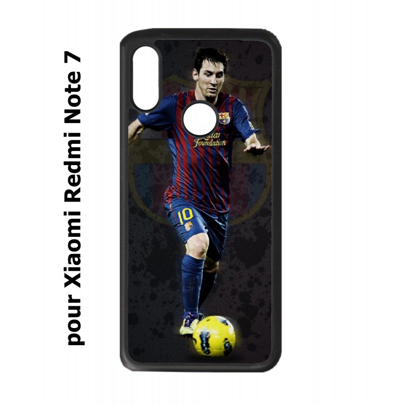 Coque noire pour Redmi Note 7 Messi Lionel Barcelone Club Barça Football numéro 10