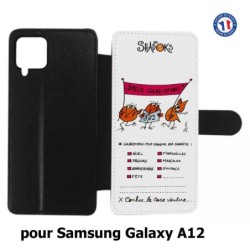 Etui cuir pour Samsung Galaxy A12 Les Shadoks - Joyeux Ga Zo Bu Meu