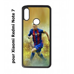 Coque noire pour Redmi Note 7 Lionel Messi FC Barcelone Foot fond jaune