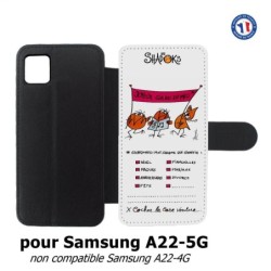Etui cuir pour Samsung Galaxy A22 - 5G Les Shadoks - Joyeux Ga Zo Bu Meu