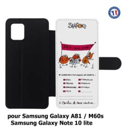 Etui cuir pour Samsung Galaxy A81 Les Shadoks - Joyeux Ga Zo Bu Meu