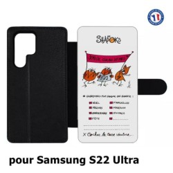 Etui cuir pour Samsung Galaxy S22 Ultra Les Shadoks - Joyeux Ga Zo Bu Meu