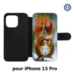 Etui cuir pour iPhone 13 Pro écureuil