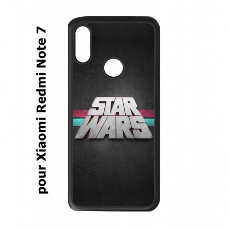 Coque noire pour Redmi Note 7 logo Stars Wars fond gris - légende Star Wars