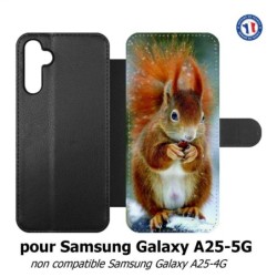 Etui cuir pour Samsung A25 5G - écureuil