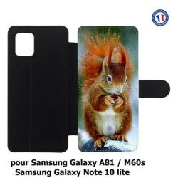 Etui cuir pour Samsung Galaxy A81 écureuil