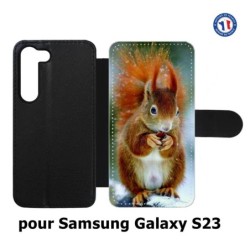 Etui cuir pour Samsung Galaxy S23 écureuil