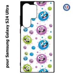 Coque pour Samsung Galaxy S24 Ultra - fond virus bactéries coloré