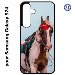 Coque pour Samsung Galaxy S24 - Coque cheval robe pie - bride cheval