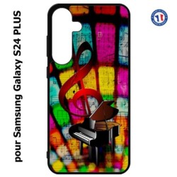 Coque pour Samsung Galaxy S24 PLUS - clé de sol piano - solfège - musique