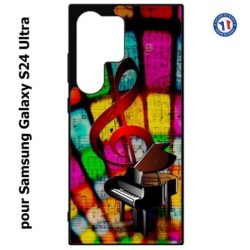 Coque pour Samsung Galaxy S24 Ultra - clé de sol piano - solfège - musique